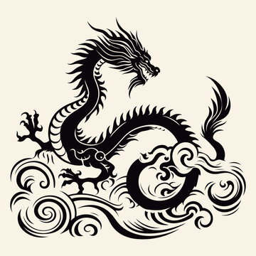 black chinese dragon