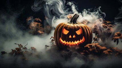 Happy halloween smoke illustration. Background for card, poster, homepage. - obrazy, fototapety, plakaty