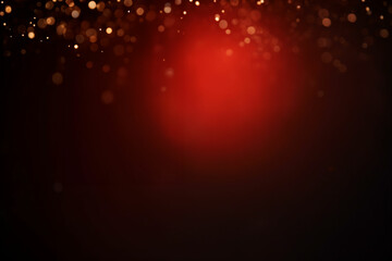 Fondo de Navidad rojo oscuro con estrellas y destellos  dorados