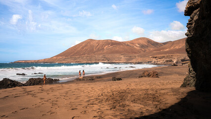 The beach Playa de la Solapa on the west coast of the island of Fuerteventura in Spain