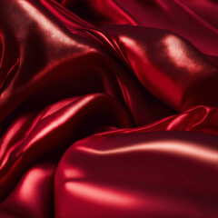 Obraz premium red silk background - red silk fabric - Generative AI
