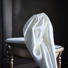 satin - white silk fabric - Generative AI