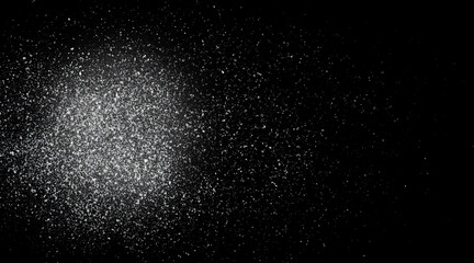 Distressed white grainy texture with dust overlay textured. Grainy noise particles and snow effect on a black background © MCGORIE