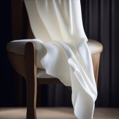 satin - white silk fabric - Generative AI