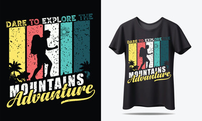 Obraz premium Hiking T-shirt design or Retro Tshirt Design 