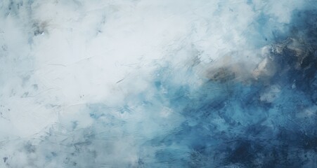 Blue and White Abstract Texture - Smokey Concrete Background with Teal and Dark Gray Free Brushwork - Generative AI 