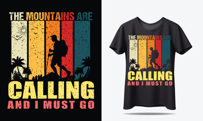 Hiking T-shirt design or Retro Tshirt Design	