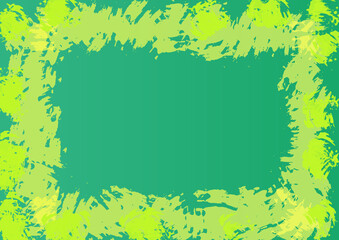 Fototapeta premium Bilder Rahmen grün gelb, mit groben Pinselstrichen, als Hintergrund für Design, Web Banner, Business...