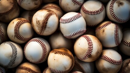 Pile of baseballs, Abstract sports.