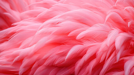 close-up of the feathers of a pink flamingo