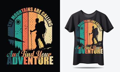 Hiking T-shirt design or Retro Tshirt Design	