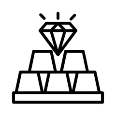 Diamond Gold Value Outline Icon