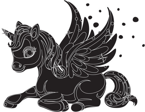 black and white horse tattoo