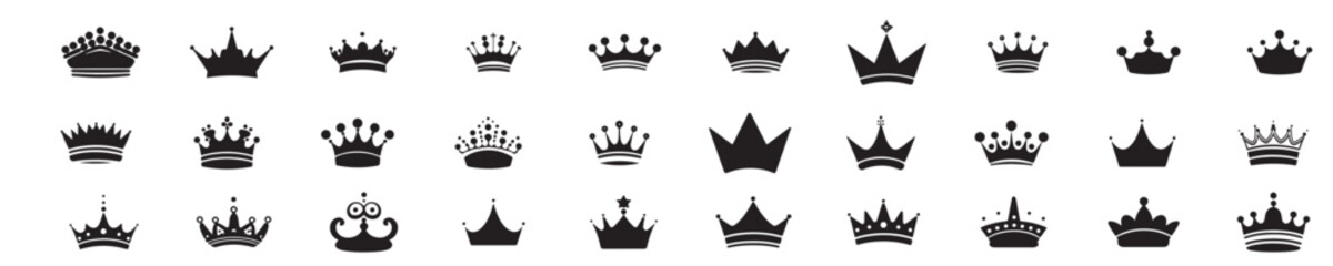  crowns icons set