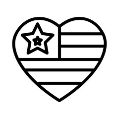 Flag Heart United Solid Icon