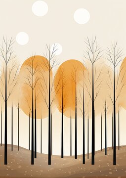 forest trees autumn bare tall composition gemma striking textures coloring clearing