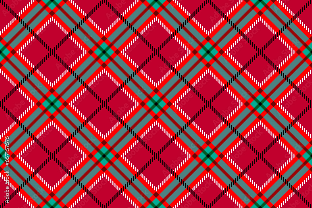 Aufkleber patchwork textile pattern. seamless plaid design background. merry christmas cozy pattern.