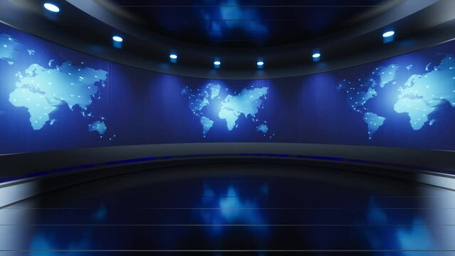 3D Virtual Studio, News Studio Background