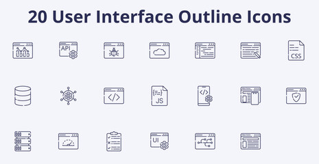 Comprehensive User Interface Icons Pack - UI Kit with Modern Interface Elements for Web and Mobile App Design - High-Quality Graphic User Interface Symbols