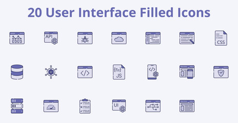 Comprehensive User Interface Icons Pack - UI Kit with Modern Interface Elements for Web and Mobile App Design - High-Quality Graphic User Interface Symbols