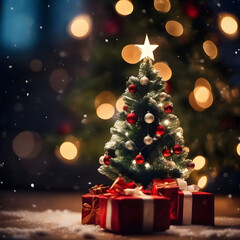 Fototapeta na wymiar christmas tree with gifts
