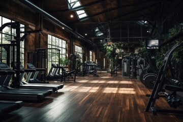 Interior of a modern and contemporary gym