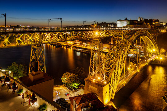 The Dom Luís I Bridge or Luís I Bridge, is a double-deck metal arch bridge that spans the River Douro between the cities of Porto and Vila Nova de Gaia in Portugal.