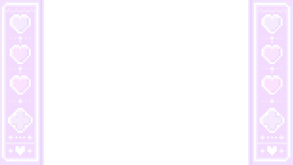 ピクセルアートなハートボタンゲーム風フレーム☆PNG