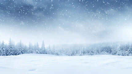Peaceful and serene winter paradise, snow-covered trees, a scene of natural beauty and tranquility