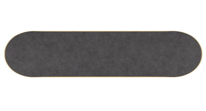 wooden skateboard top view isolated on white.