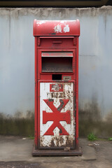 red post box, generative ai