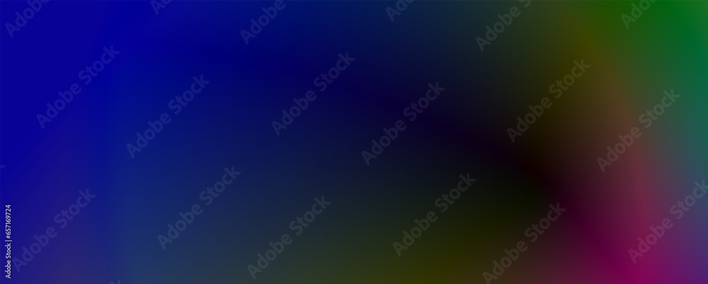Poster Background with trendy gradient and noise. Rainbow colors. Glare from lenses, overlay texture. Vector banner with dust and smooth color transition