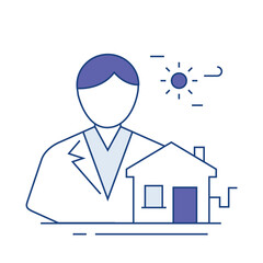 The Realtor icon featuring a professional with a house symbolizes real estate expertise and a trusted advisor in property transactions