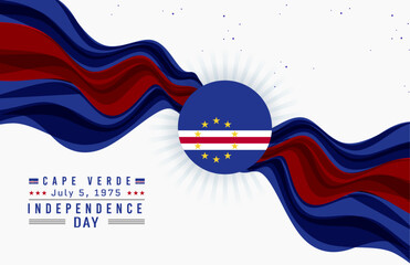 Happy Independence Day of Cape Verde with Flag