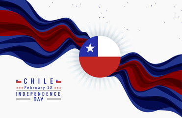 Happy Independence Day of Chile with Flag