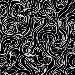 white doodle line black background vector graphic
