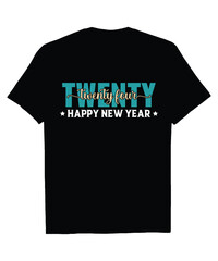 Twenty Twenty Four Happy New Year 2024 Retro Vintage T Shirt Design Vector