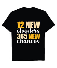 12 New Chapters 365 New Chances Retro Vintage T Shirt Design Vector