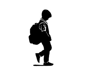 Child walking with a backpack