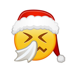 Christmas sneezing face Large size of yellow emoji smile