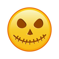Scary halloween face Large size of yellow emoji smile