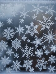 Fototapeta na wymiar Photo Of Christmas Frost Patterns On A Windowpane