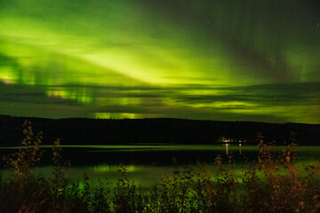 Gr&uuml;ne Polarlichter in Schweden 