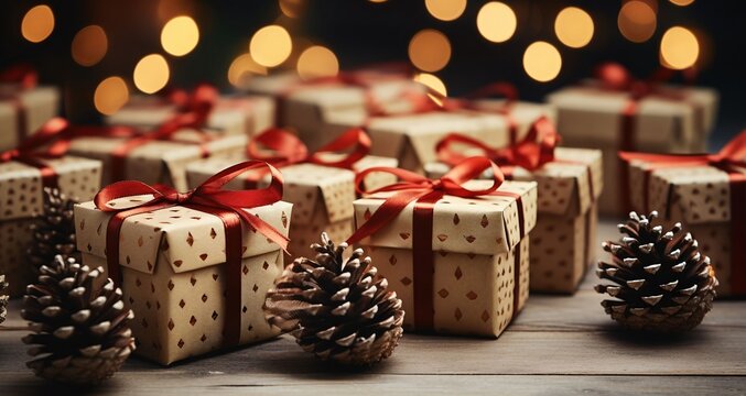 Holiday Gift Extravaganza: Organized Presents Ready for Delivery - AI-Generated Photo