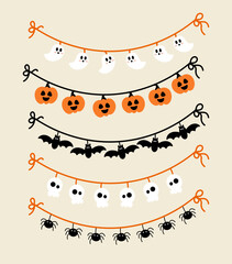 Cute Halloween Garland Illustration