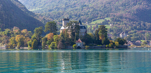 La presqu'île de duingt, sur le Lac d'Annecy, Haute-Savoie, France