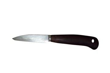 Metal knife with handle, on a transparent background