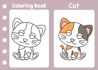 coloring boo cute cat for kids 