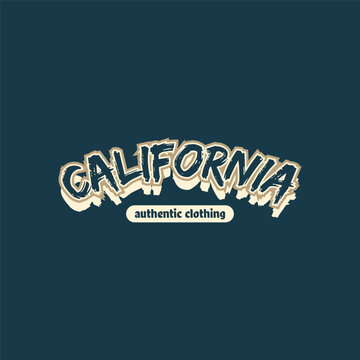 California vector vintage t-shirt design, typography design