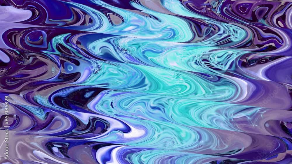 Wall mural abstract pattern shape moving shiny liquid . seamless wavy dynamic smooth creative texture liquid